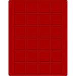 LINDNER - Cofanetto NERA CASSETTA M con interno rosso a 24 caselle quadrate da 42 mm - Nero