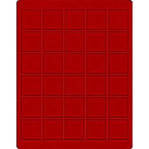 LINDNER - Cofanetto NERA CASSETTA M con interno rosso a 30 caselle quadrate da 38 mm - Nero