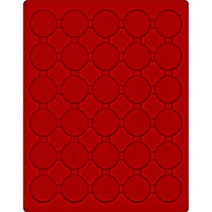 LINDNER - Cofanetto NERA CASSETTA M con interno rosso a 30 caselle rotonde da 37,5 mm - Nero