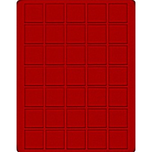 LINDNER - Cofanetto NERA CASSETTA M con interno rosso a 35 caselle quadrate da 36 mm - Nero