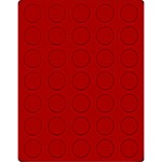 LINDNER - Cofanetto NERA CASSETTA M con interno rosso a 35 caselle rotonde da 32,5 mm - Nero