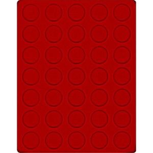 LINDNER - Cofanetto NERA CASSETTA M con interno rosso a 35 caselle rotonde da 32,5 mm - Nero