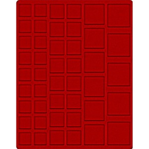 LINDNER - Cofanetto NERA CASSETTA M con interno rosso a 45 caselle quadrate miste - Nero