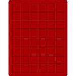 LINDNER - Cofanetto NERA CASSETTA M con interno rosso a 48 caselle quadrate da 30 mm - Nero