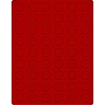 LINDNER - Cofanetto NERA CASSETTA M con interno rosso a 54 caselle rotonde da 25,75 mm - Nero
