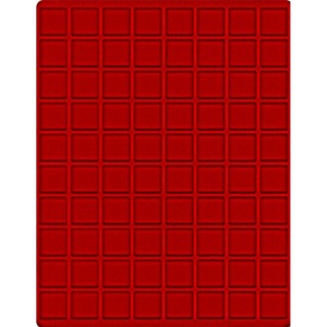 LINDNER - Cofanetto NERA CASSETTA M con interno rosso a 80 caselle quadrate da 24 mm - Nero