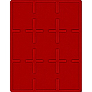 LINDNER - Cofanetto NERA CASSETTA M con interno rosso a 9 caselle rettangolari da 63x85 mm per Slabs - Nero