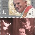 VATICANO - 2020 - 100° della nascita di San Giovanni Paolo II - 1 v. con 1 chiudilettera casuale (E.C. di Vaticano con Polonia)