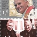 VATICANO - 2020 - 100° della nascita di San Giovanni Paolo II - 1 v. con 1 chiudilettera casuale (E.C. di Vaticano con Polonia)