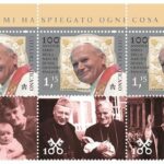 VATICANO - 2020 - 100° della nascita di San Giovanni Paolo II - striscia di 3 v. con 3 chiudilettera diversi (E.C. di Vaticano con Polonia)