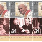 VATICANO - 2020 - 100° della nascita di San Giovanni Paolo II - striscia di 3 v. con 3 chiudilettera diversi (E.C. di Vaticano con Polonia)
