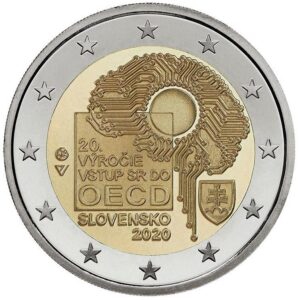 SLOVACCHIA - 2020 - 2 € 20° dell'adesione della Slovacchia all'OCSE - FDC da rotolino