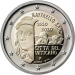 VATICANO - 2020 - 2 € 500° della morte di Raffaello Sanzio - PROOF in cofanetto