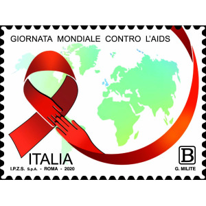 ITALIA - 2020 - Giornata mondiale per la lotta all’AIDS - 1 v. con codice a barre