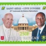 COSTA D'AVORIO - 2020 - VARIETÀ: 50° delle relazioni diplomatiche tra Santa Sede e Costa d'Avorio - (non dent.) 3 v. (E.C. di Costa d'Avorio con Vaticano)
