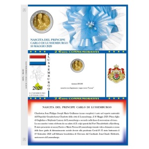ABAFIL - Foglio 2 € COMMEMORATIVO Lussemburgo 2020 Nascita Principe Charles