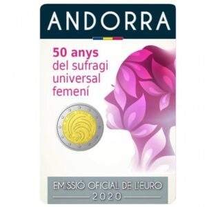 ANDORRA - 2020 - 2 € 50° del suffragio universale femminile - FDC in blister