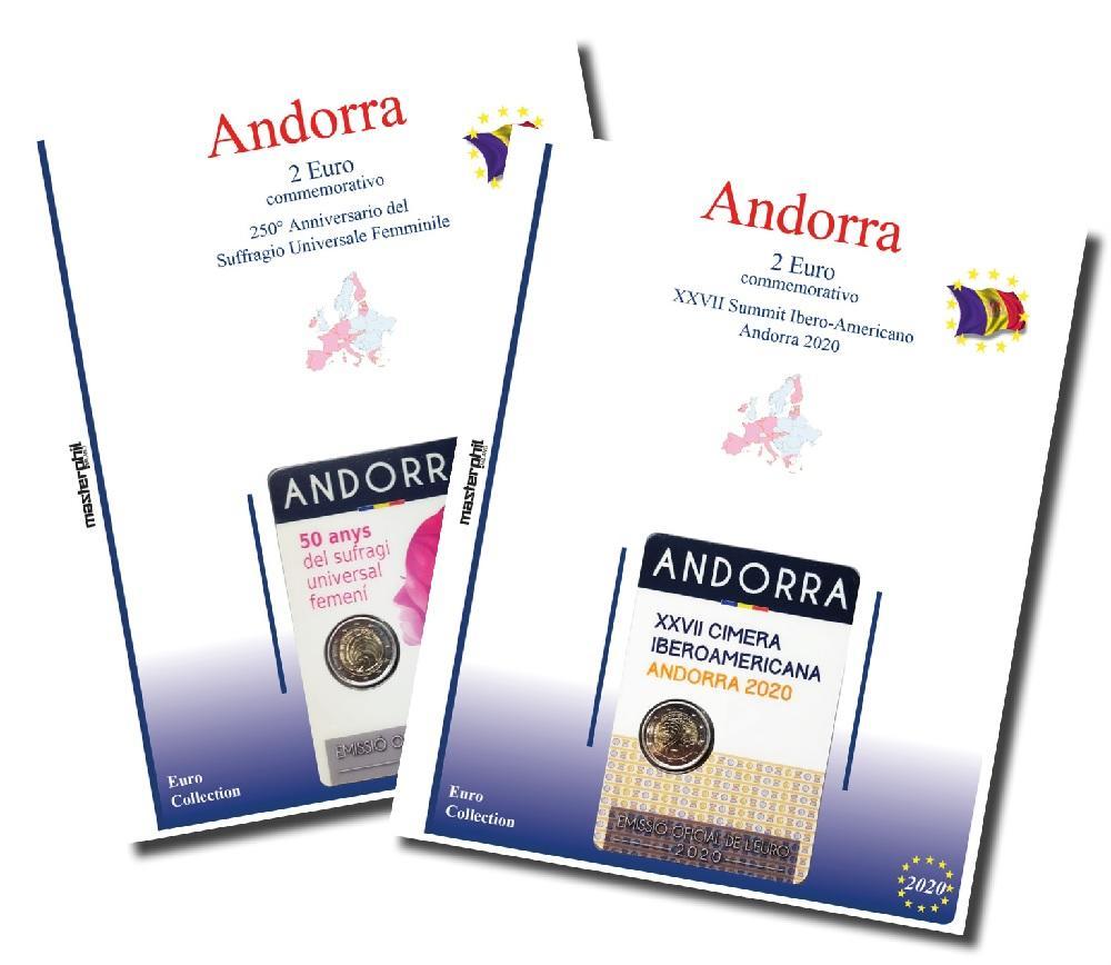 Inserto 2 Euro commemorativo Andorra Summit Ibero Americano in blister 2020 Master Phil MASTER PHIL - Inserto 2 € commemorativo Andorra Summit Ibero-Americano in blister 2020