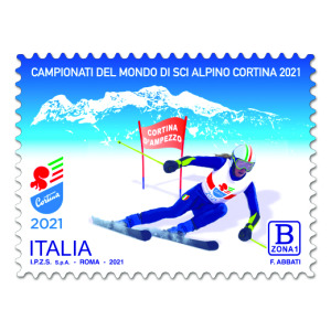 ITALIA - 2021 - Campionati del mondo di sci alpino a Cortina d’Ampezzo - 1 v. con codice a barre