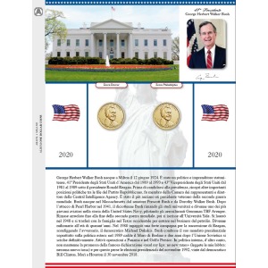 ABAFIL - Foglio ONE DOLLAR COINS per 1 $ Presidenti USA 2020 Zecche D e P
