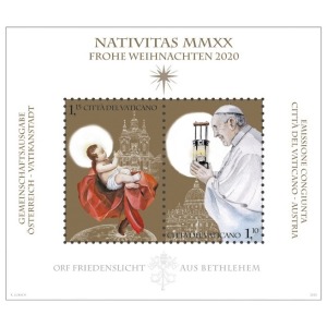 VATICANO - 2020 - Natale - 1 BF (E.C. di Vaticano con Austria)
