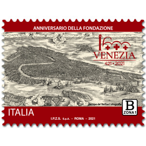 ITALIA - 2021 - 1600° della fondazione di Venezia - 1 v. con codice a barre