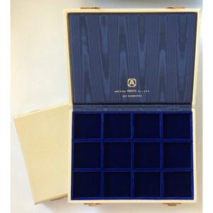 ABAFIL - Astuccio MIGNONCOVER con ripiano in velluto blu a 12 caselle da 45 mm - Rettile crema