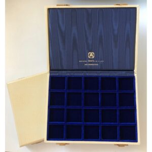ABAFIL - Astuccio MIGNONCOVER con ripiano in velluto blu a 20 caselle da 35 mm - Rettile crema