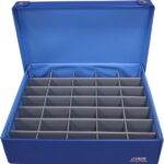 SCATOLA PER FIGURINE e CARDS a 35 scomparti - Blu elettrico