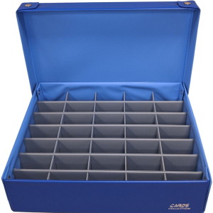 SCATOLA PER FIGURINE e CARDS a 35 scomparti - Blu elettrico