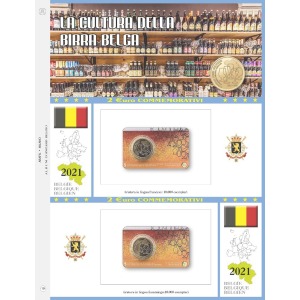 ABAFIL - Foglio 2,5 € Belgio 2021 Birra belga in coin card (doppia versione)