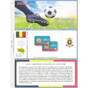 ABAFIL - Foglio 2,5 € Belgio 2021 Europei di calcio in coin card (singola versione)