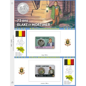 ABAFIL - Foglio 5 € Belgio 2021 Blake et Mortimer in coin card (doppia versione)