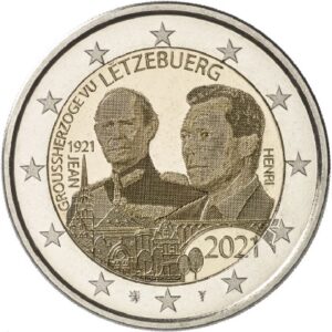 LUSSEMBURGO - 2021 - 2 € 100° della nascita del Granduca Jean (versione fotografica) - FDC da rotolino