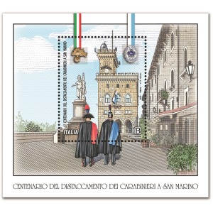 ITALIA - 2021 - 100° del distaccamento dei Carabinieri a San Marino - 1 BF (E.C. di Italia con San Marino)