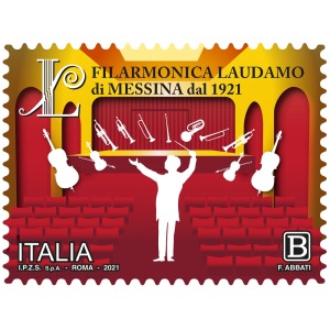 ITALIA - 2021 - 100° della Filarmonica Laudamo di Messina - 1 v. con codice a barre