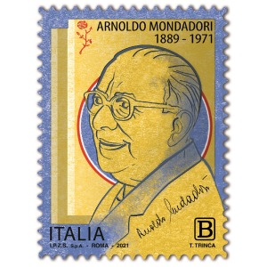 ITALIA - 2021 - 50° della morte di Arnoldo Mondadori - 1 v. con codice a barre