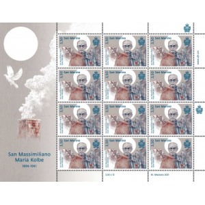 SAN MARINO - 2021 - 80° della morte di San Massimiliano Maria Kolbe - 1 MF da 12 v. con illustrazione