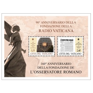 VATICANO - 2021 - 90° della Radio Vaticana e 160° de “L’Osservatore Romano” - 1 BF