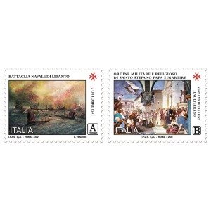 ITALIA - 2021 - Battaglia navale di Lepanto e Ordine Militare e Religioso di Santo Stefano Papa e Martire - 2 v. con codice a barre