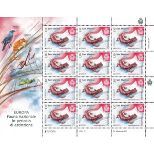 SAN MARINO - 2021 - Europa: Fauna nazionale a rischio di estinzione - 2 MF da 12 v. con illustrazione