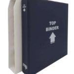 MASTER PHIL - Cartella a 4 anelli TOP BINDER blu con custodia bianca, vuota