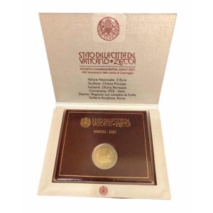 VATICANO - 2021 - 2 € 450° della nascita di Caravaggio - FDC in folder