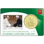 2021 Stamp e Coin Card N° 36 37 38 39 Pontificato MMXXI con 50 c. Vaticano fronte 2