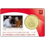 2021 Stamp e Coin Card N° 36 37 38 39 Pontificato MMXXI con 50 c. Vaticano fronte 3