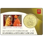2021 Stamp e Coin Card N° 36 37 38 39 Pontificato MMXXI con 50 c. Vaticano fronte 4