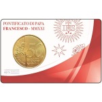 2021 Stamp e Coin Card N° 36 37 38 39 Pontificato MMXXI con 50 c. Vaticano retro 3