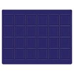 LINDNER - Astuccio ALU con 6 vassoi in floccato blu a 24 caselle quadrate da 42 mm
