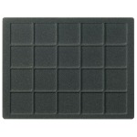 LINDNER - Astuccio ALU con 6 vassoi in floccato nero a 20 caselle quadrate da 47 mm