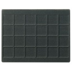 LINDNER - Astuccio ALU con 6 vassoi in floccato nero a 24 caselle quadrate da 42 mm